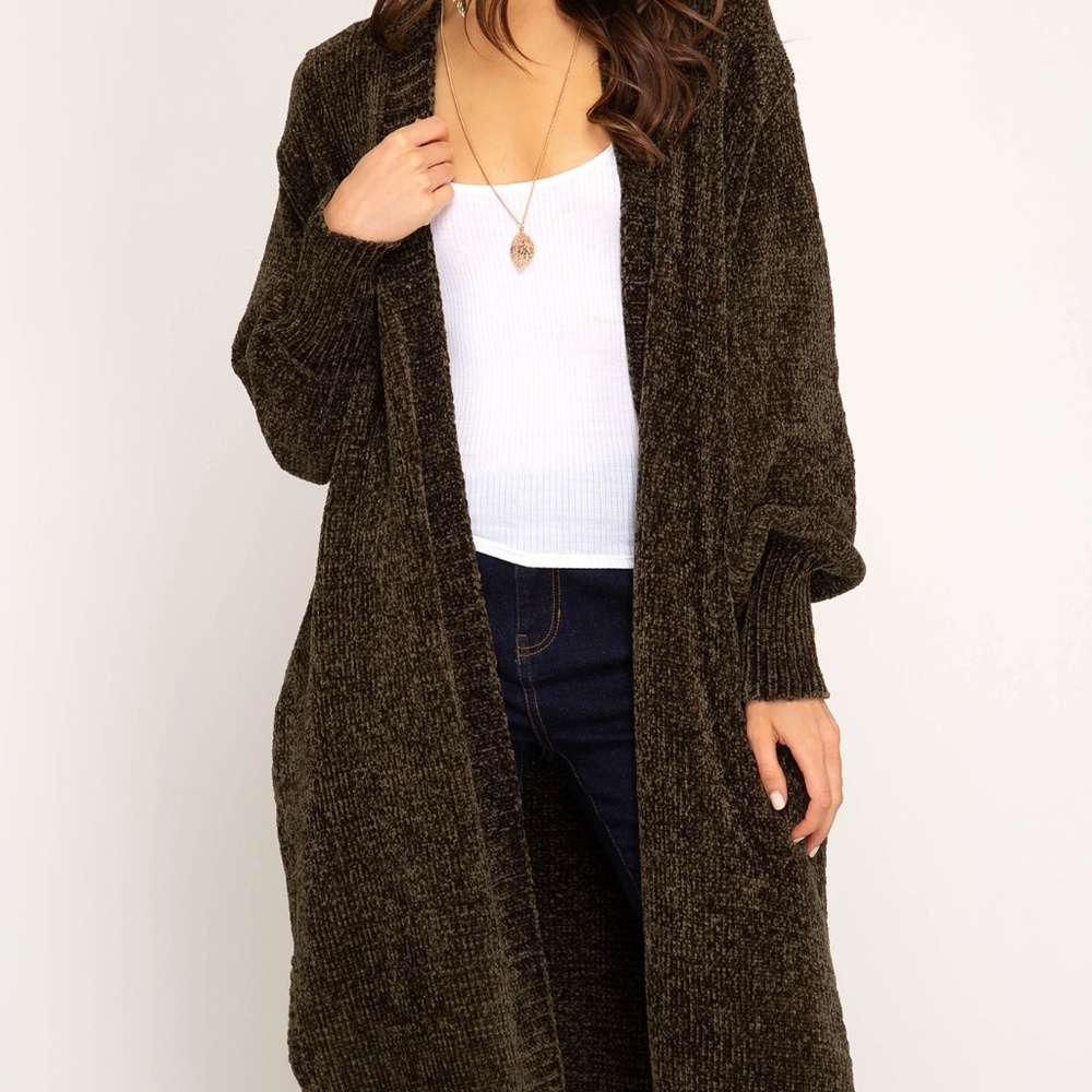 OPEN FRONT SWEATER